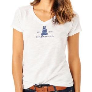 •GH BASS & CO• NWOT Heathered Honeybear V-Neck Tee